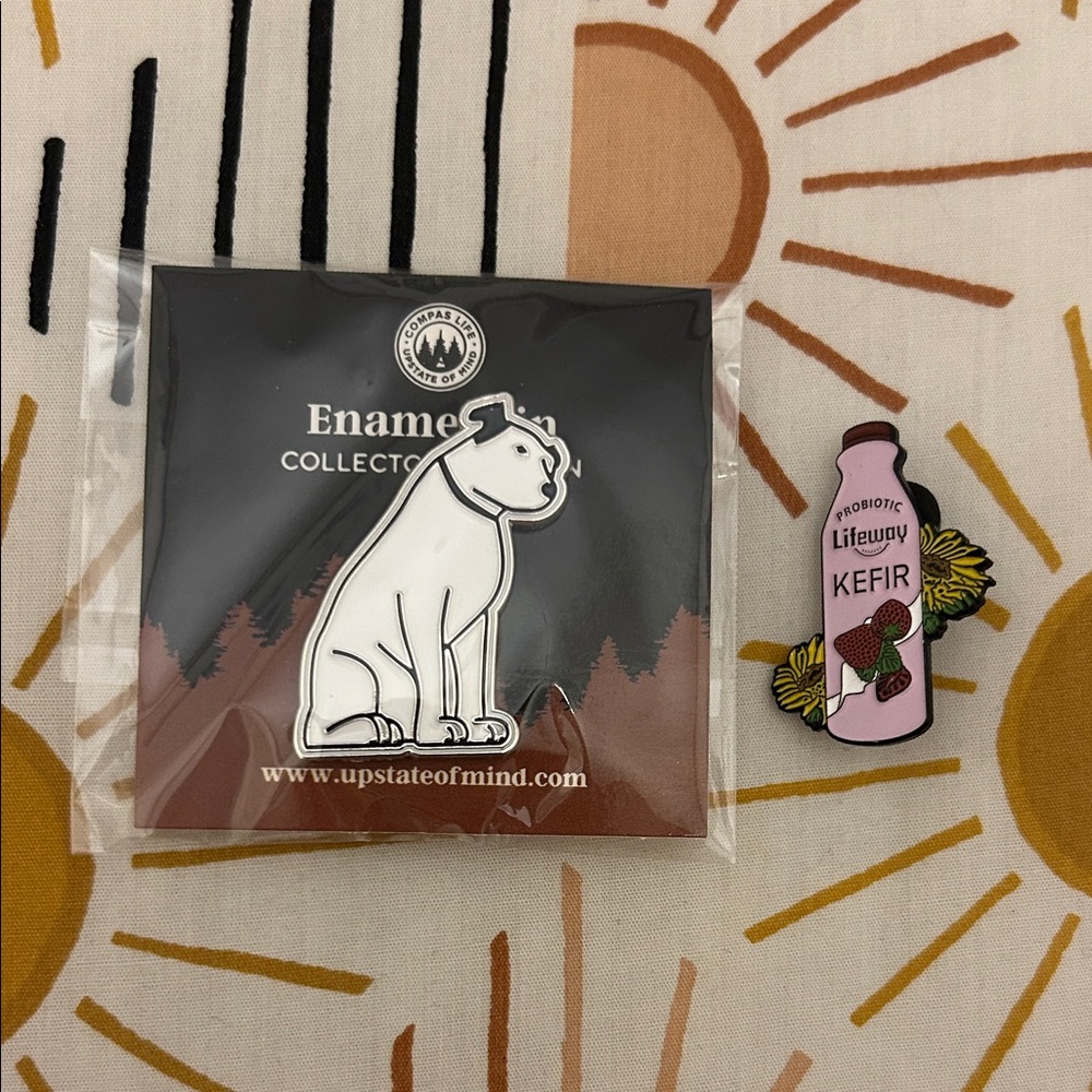 State of Mind Enamel Dog Pin - Black and White